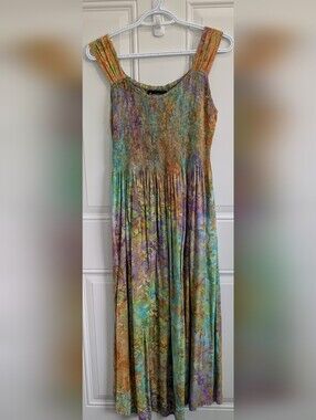 Temptations Multicolor Smocked Top with Pastel Floral Wash